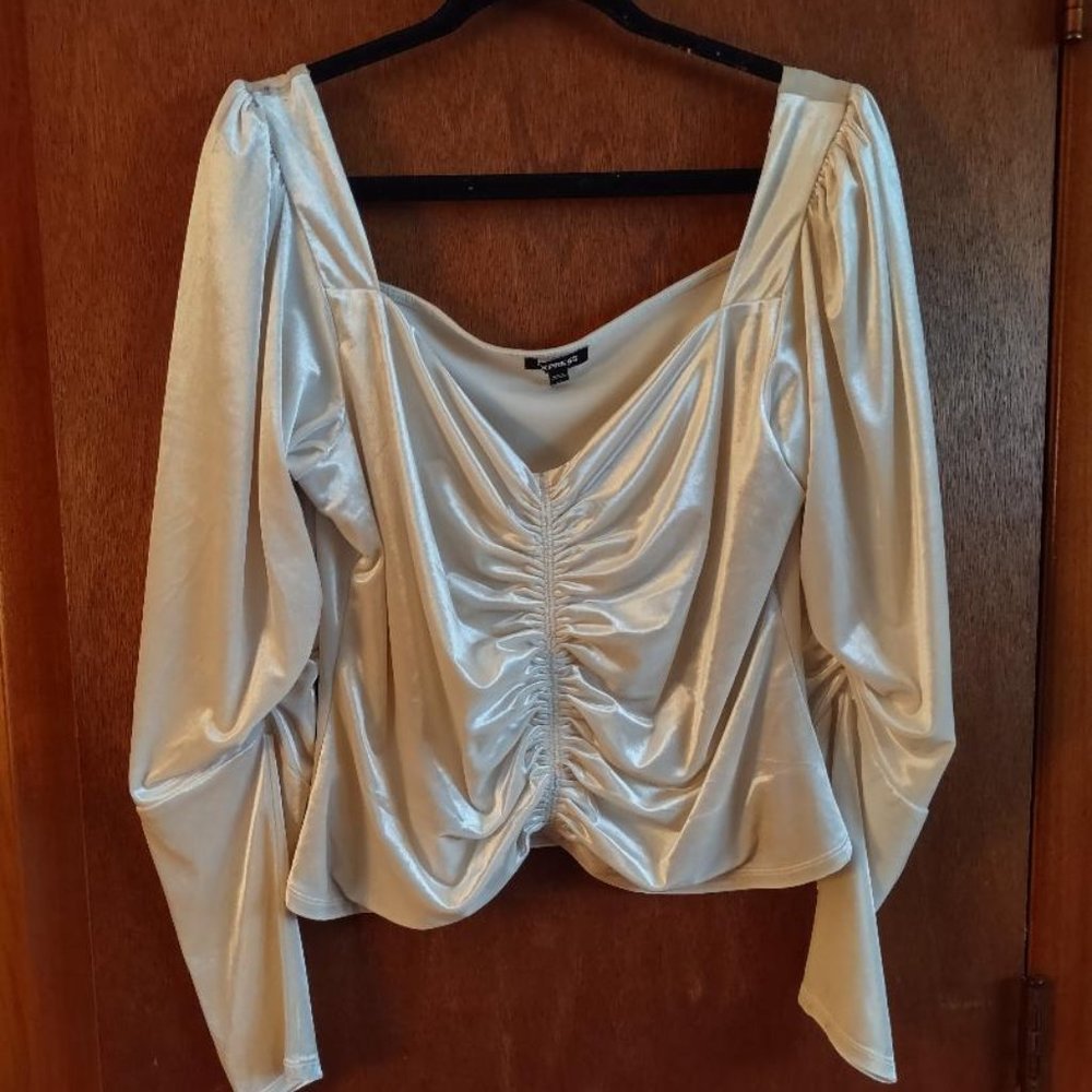 Express Velvet Ruched Top